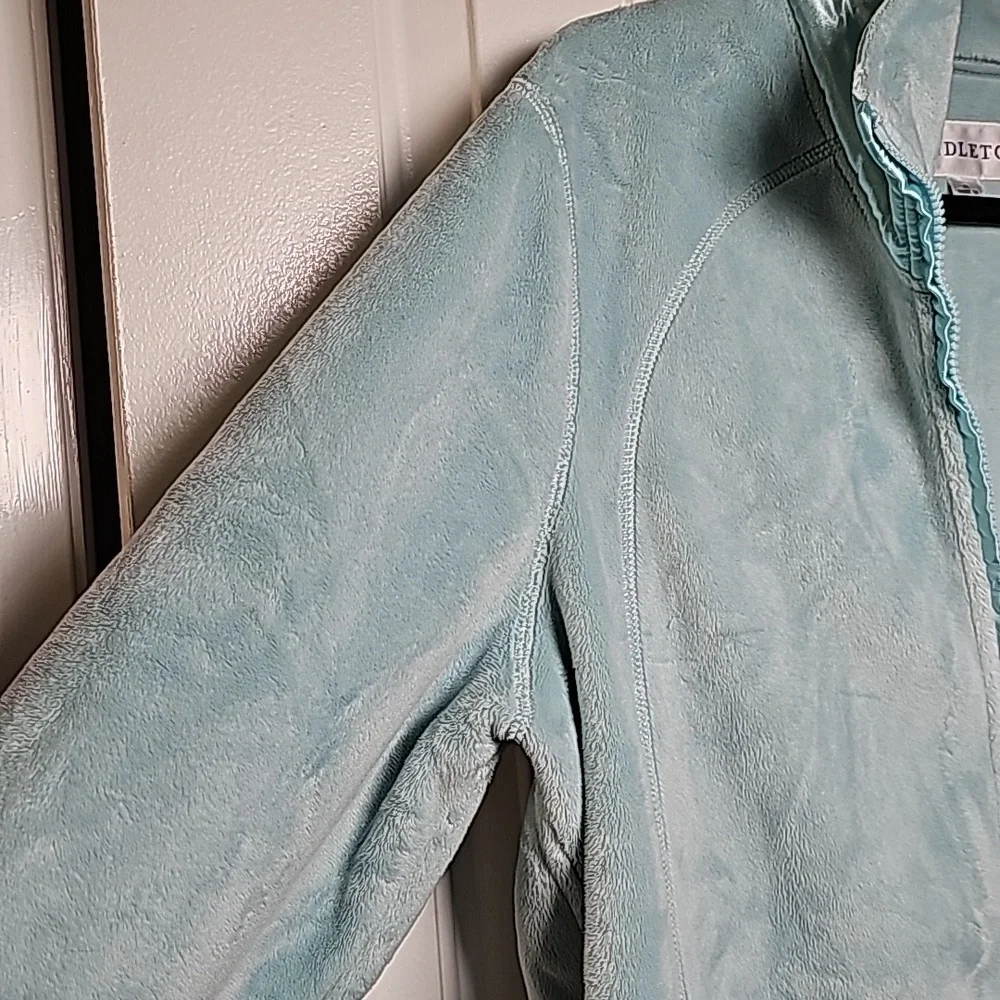 Pendleton XL fuzzy fleece jacket, aquamarine teal - Picture 5 of 16